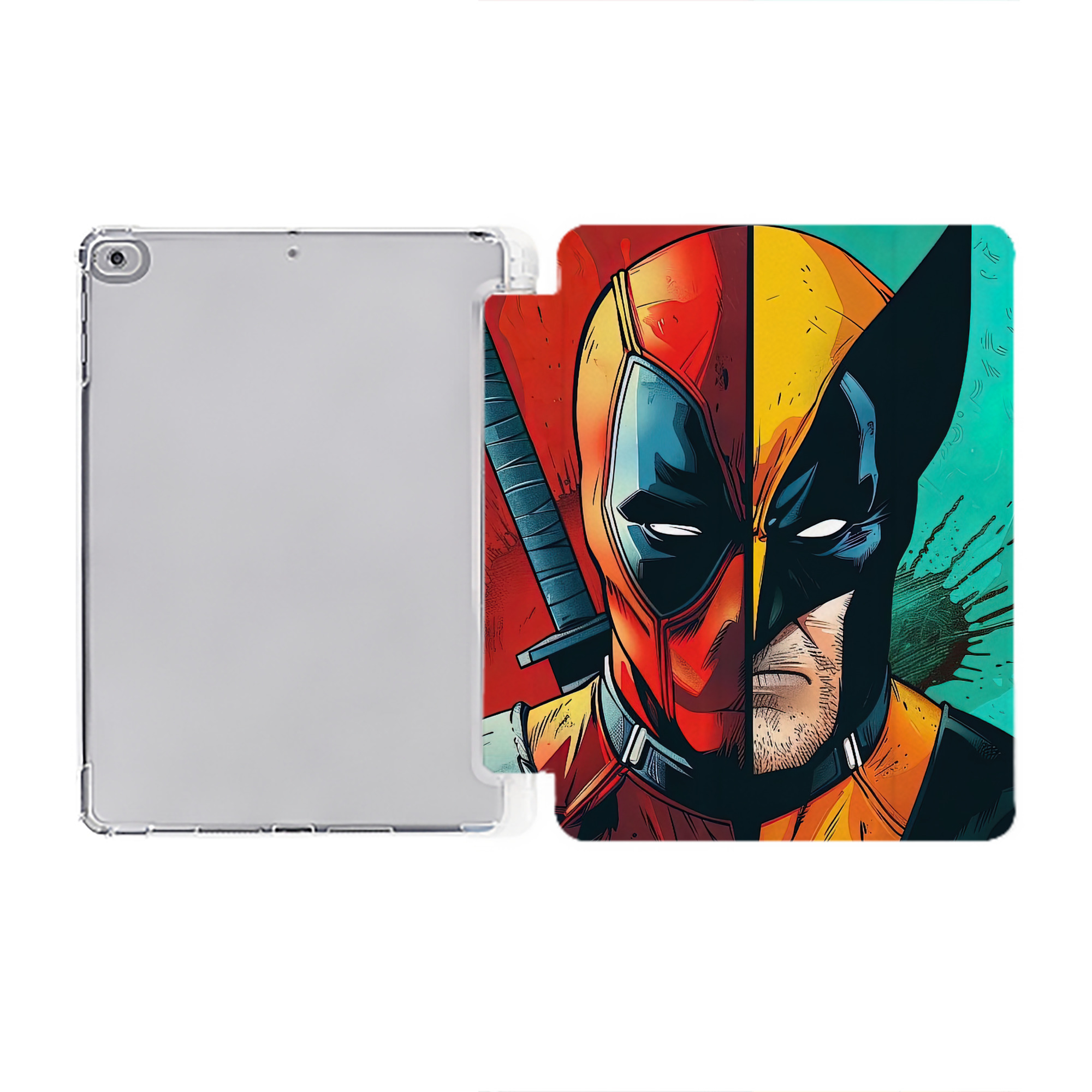 （画像用） Deadpool デッドプール IPad ケース ペン収納付き 三つ折りスタンド PUレザー×シリコン 対応機種9.5/10.5/10.9インチ